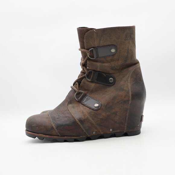 Sorel Boots Women's 11 Joan of Arctic Wedge Mid Bootie Brown Wedge NL1987-028 - Picture 4 of 10